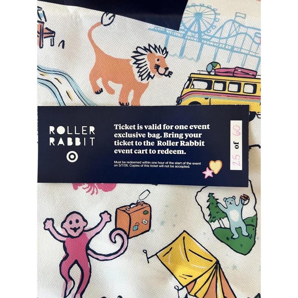 Roller Rabbit Target Exclusive Shopping Bag Tote 3/7/2026 Rare Gift Promo - Picture 3 of 3